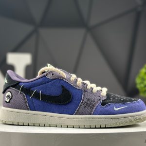 Nike Air Jordan 1 Low Lemon Black White Blue IH2309-500 Sneakers