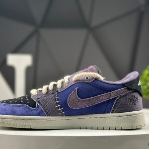 Nike Air Jordan 1 Low Lemon Black White Blue IH2309-500 Sneakers