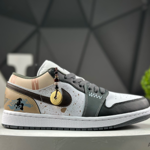Nike Air Jordan 1 Low Year of the Horse Lemon Black White Sneakers