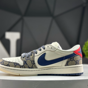 Nike Air Jordan 1 Low x Travis Scott Year of the Horse Brown Blue Red FF2026-118 Sneakers