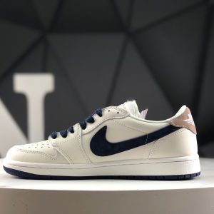 Nike Air Jordan 1 Low x Givenchy Navy Cream Sneakers