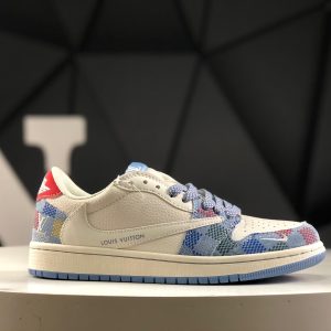 Nike Air Jordan 1 Low x Louis Vuitton Denim Monogram Sneakers
