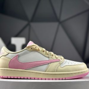 Nike Air Jordan 1 Low x Travis Scott Cream Pink Sneakers