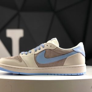 Nike Air Jordan 1 Low x Travis Scott Fragment Louis Vuitton Denim Monogram LX1988-101 Sneakers