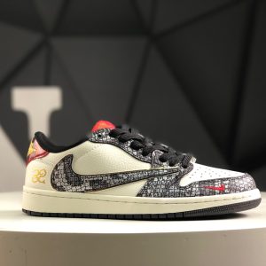 Nike Air Jordan 1 Low x Travis Scott Fragment Snake Red Swoosh CH6336-023 Sneakers