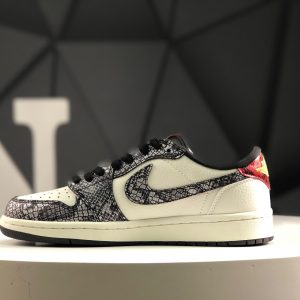 Nike Air Jordan 1 Low x Travis Scott Fragment Snake Red Swoosh CH6336-023 Sneakers