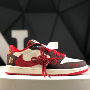 Nike Air Jordan 1 Low x Travis Scott Fragment Snake Red Swoosh CH6336-020 Sneakers