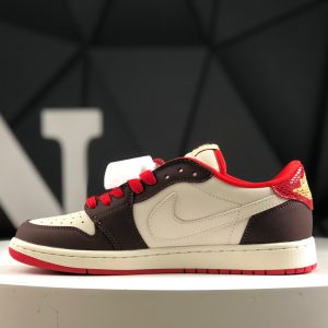 Nike Air Jordan 1 Low x Travis Scott Fragment Snake Red Swoosh CH6336-020 Sneakers