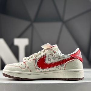Nike Air Jordan 1 Low x Travis Scott Louis Vuitton Denim Monogram Sneakers